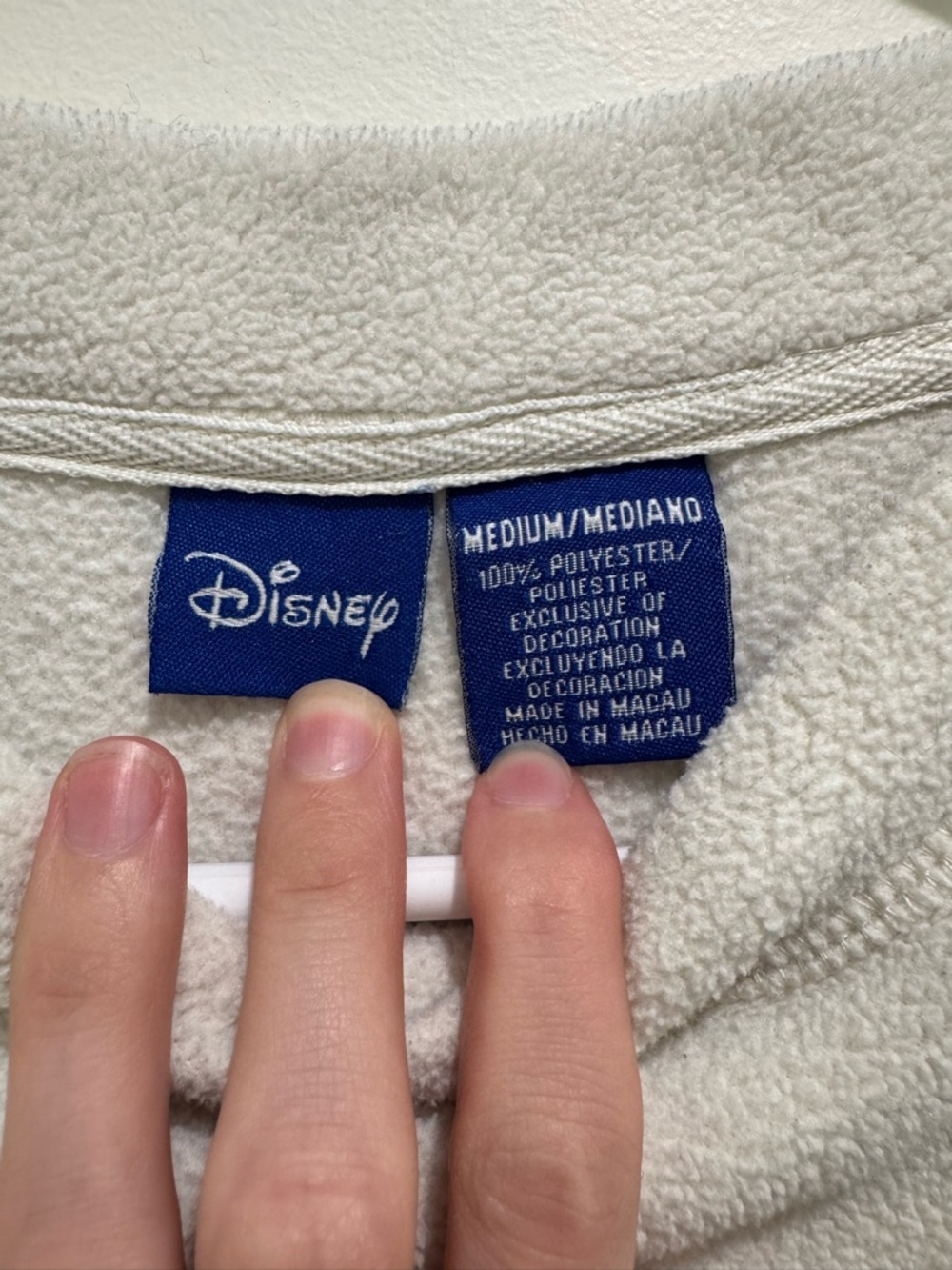 Vintage Disney Mickey Mouse Fleece Crewneck Sweatshirt White Medium - Picture 4 of 11